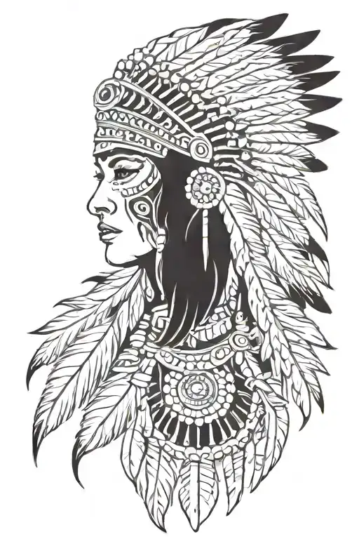 Female Feathered Indian Headdress