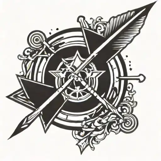 Arrow Flying With Pices Logo In The Midel