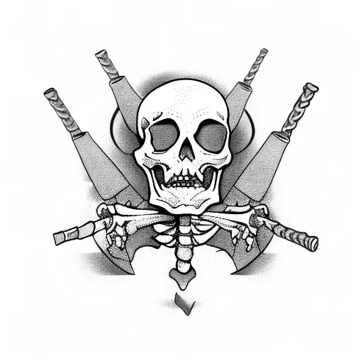 Skeleton Throwing A Molotov Cocktail