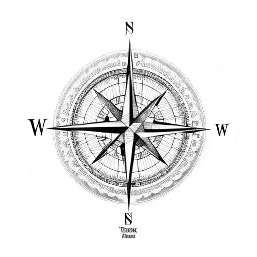 A Compass Rose With Intricate Details And Landmarks From All The Places You've Traveled To
