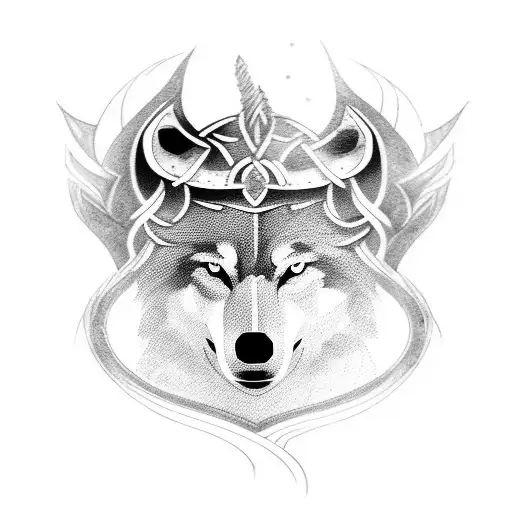 Wolf And Viking Warrior