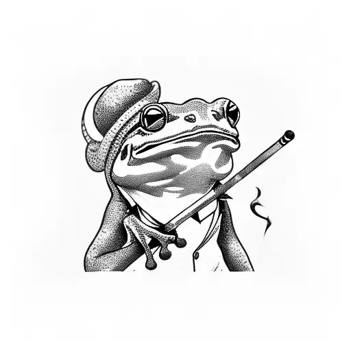 Frog Smoking His Pipe