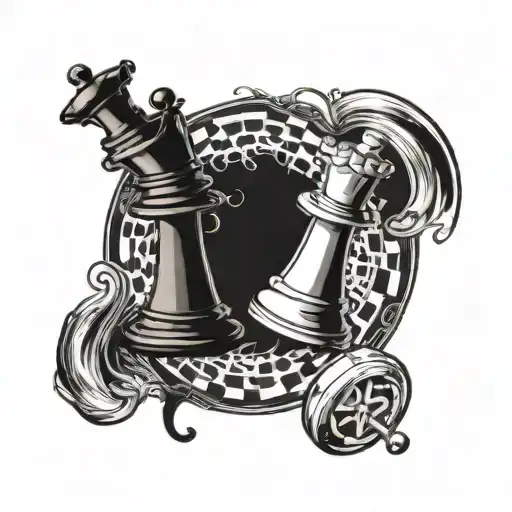 Chess Pieces Merging Into A Blackhole