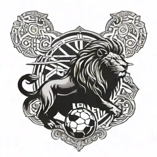 Combine A Football And A Lion In A Dynamic And Powerful Design