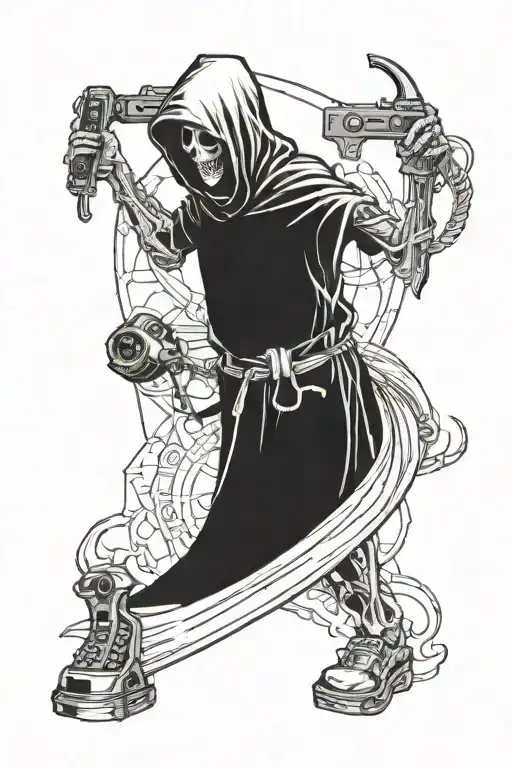 Grim Reaper Holding A Game Controller