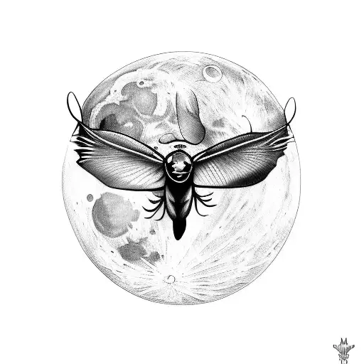 Mothman Flying By The Moon