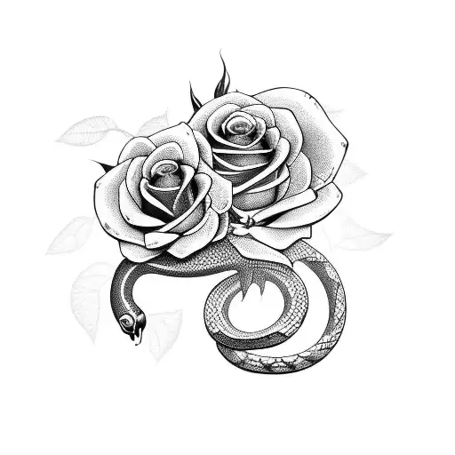 Snake With Roses