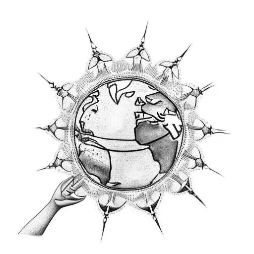 A Group Of Diverse Children Holding Hands And Encircling A Globe