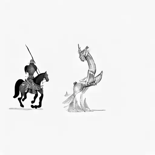 A Knight Riding A Horse In The Dark