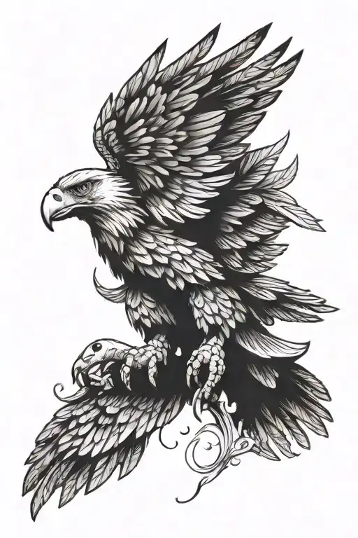 Eagle Perched On Arm