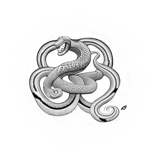 A Coiled Snake Forming The Shape Of An Infinity Sign