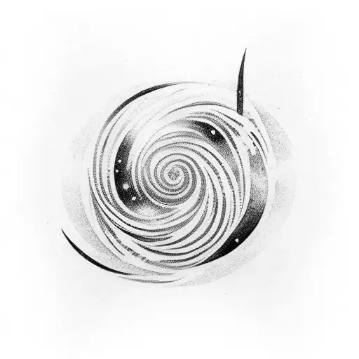 Guitar Strings Forming A Spiral Galaxy