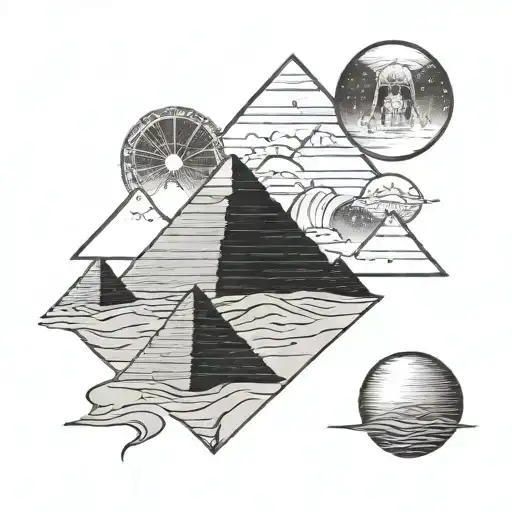 Egypt Pyramid Moon Desert