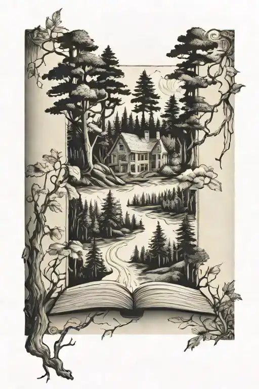 Books Forest Scene With A Hidden
