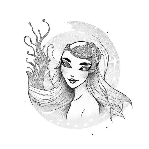 Mermaid With Space In Her Hair