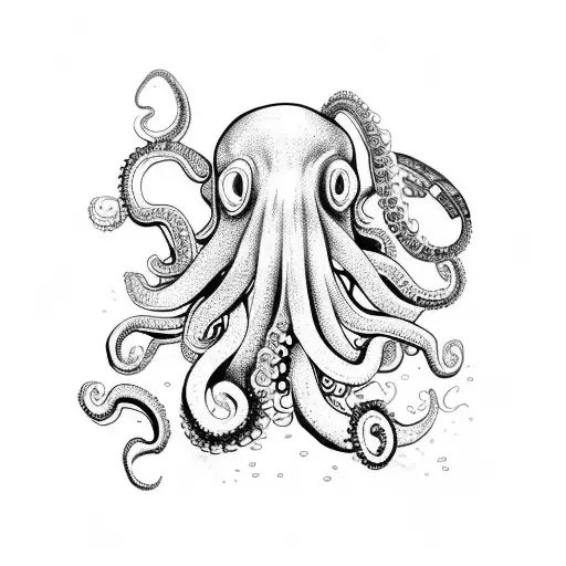 An Octopus Wearing A Scuba Diving Mask And Holding A Treasure Chest Underwater