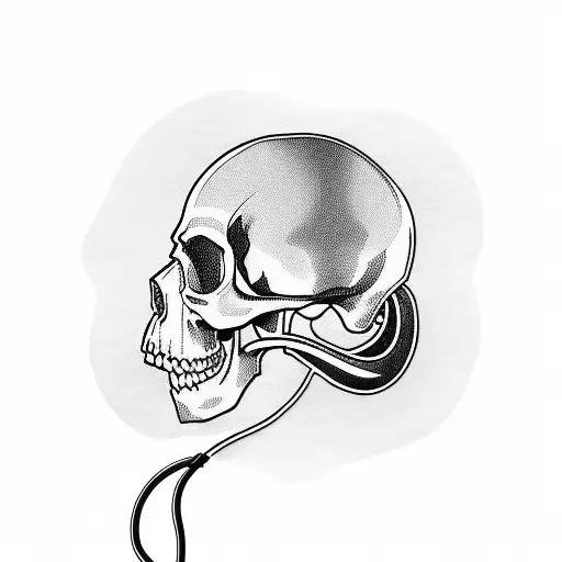 American Staff With Skull Head And A Gaming Headset