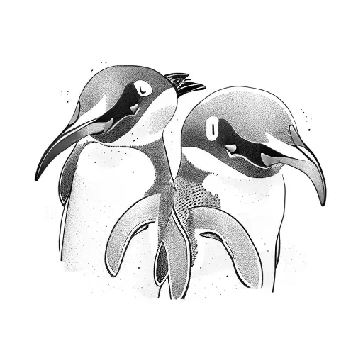 2 Penguins Facing Each Other And One Penguin Is Giving Pebble To Another Penguin