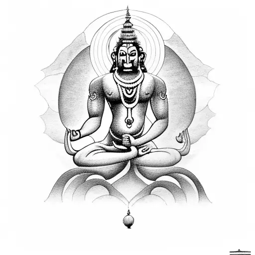 Hanuman Meditating In A Serene Forest