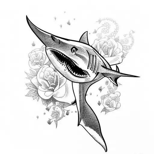 Shark With Flowers