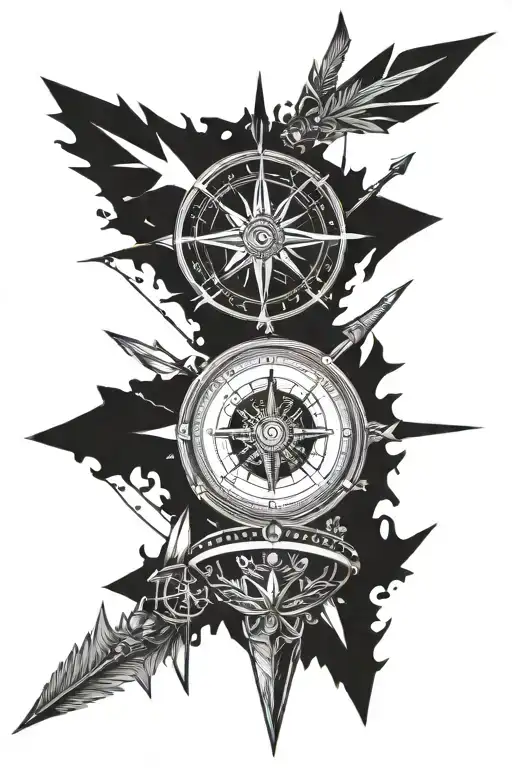 Vertical Compass Arrow