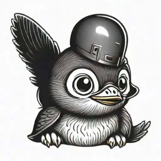 Cute And Happy Baby Penguin With Big Eyes Cartoon