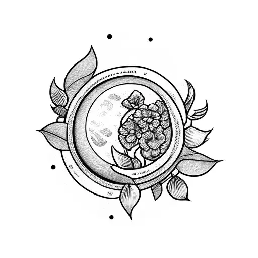 Moon And Flowers