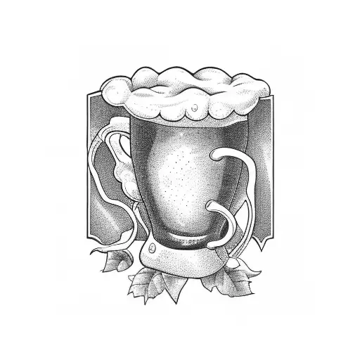 A Hop Vine Wrapping Around A Beer Mug