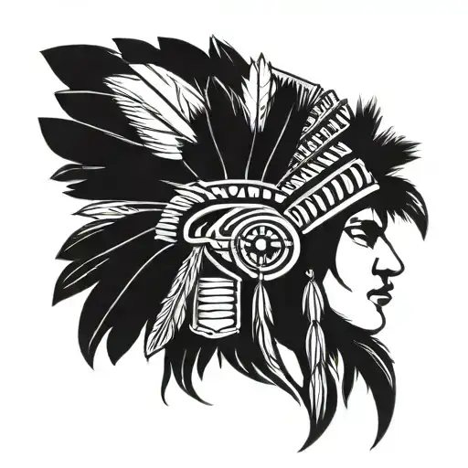Incorporate A Drum Major Leading A Marching Band In A Native American Headdress Design