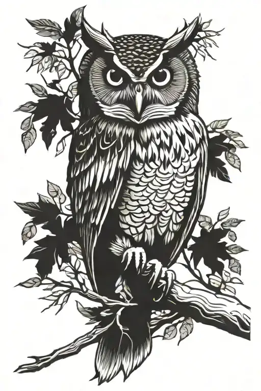 Bubo The Owl Perched On A Branch