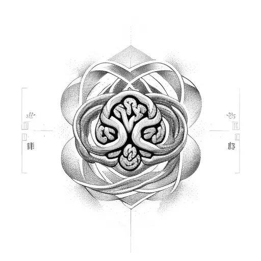 A Trade Symbol Intertwined With A Brain To Represent The Fusion Of Trade And Thinking