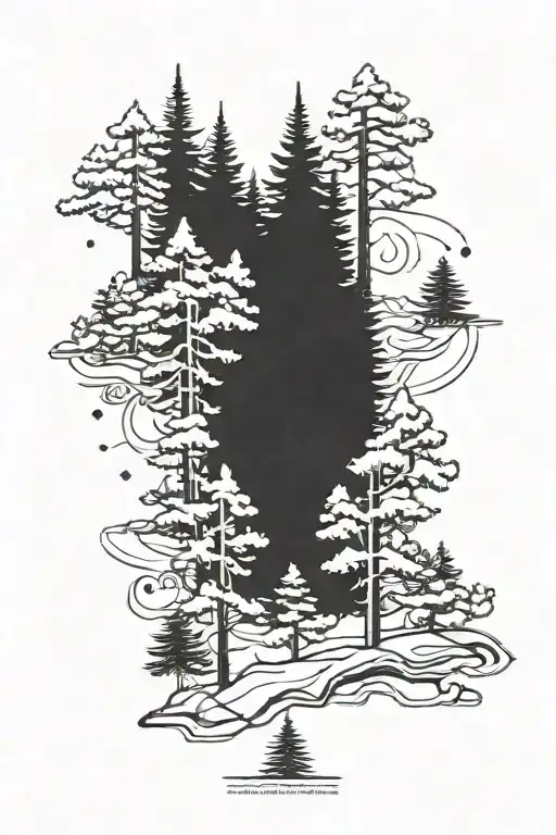 Background Withe Pine Trees