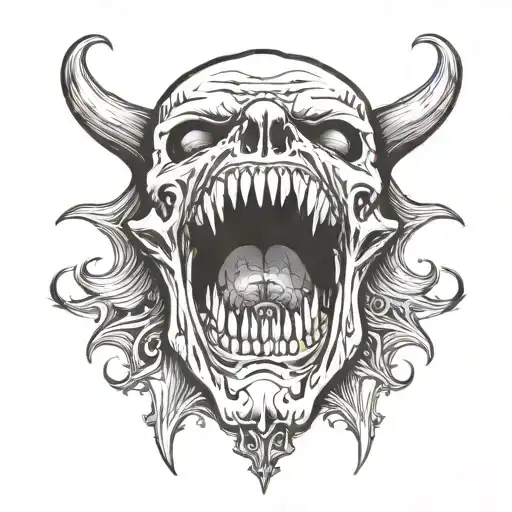 Vampire Skull Wih Mouth Open