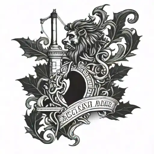 Scotland Scottish Thistle Forth Road Bridge And Warrior And Battle And Highlands