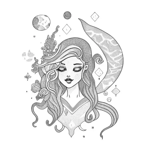 Mermaid With Universe In Her Hair
