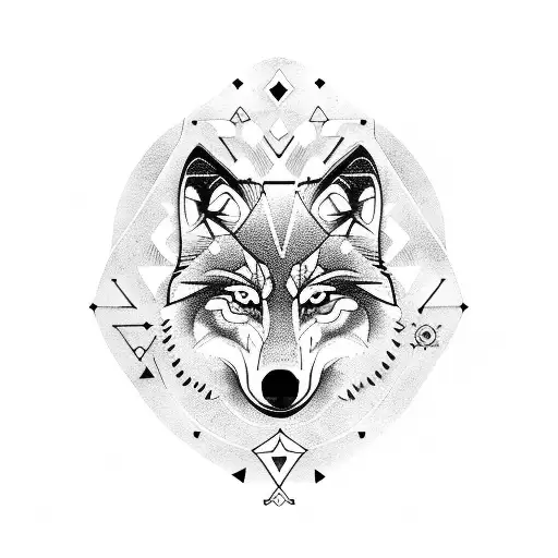 Wolf With Nordic Runes