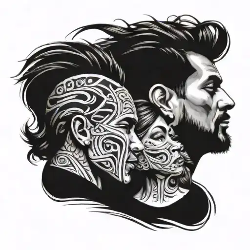 Chicano Inspired Back Parents Face Portrait