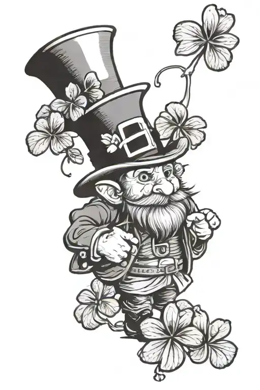 Leprechaun With A 4 Leaf Clover