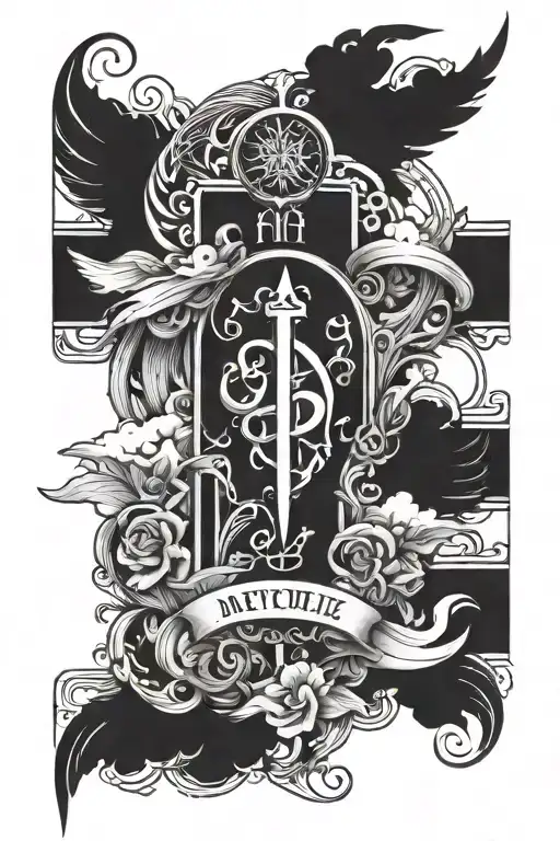 Lemus In Myteri Font With Angle Banners And Cloud Background