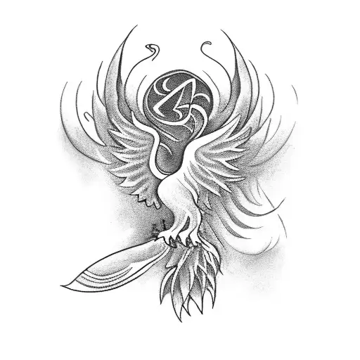 A Tattoo Of A Quill Pen Transforming Into A Phoenix
