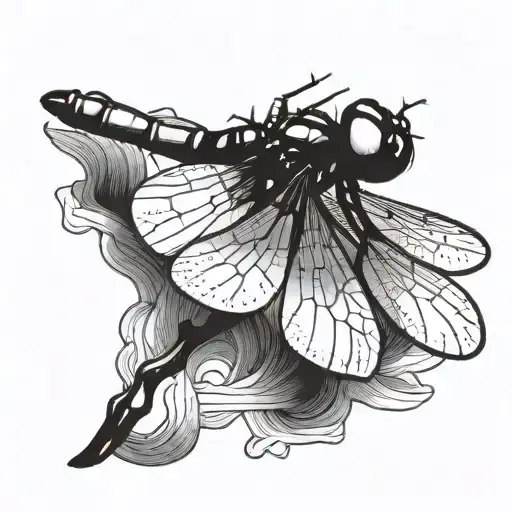 Simple Small Dragonfly Perched