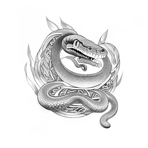 Snake With Cresent Moon