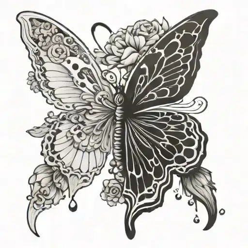 A Beautiful Butterfly With Angel Wings In Memory Of Your Grandma And God Mom