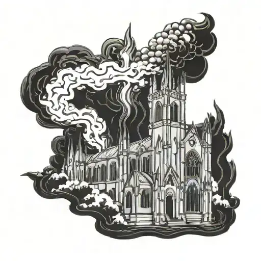 Cathedral In Fire