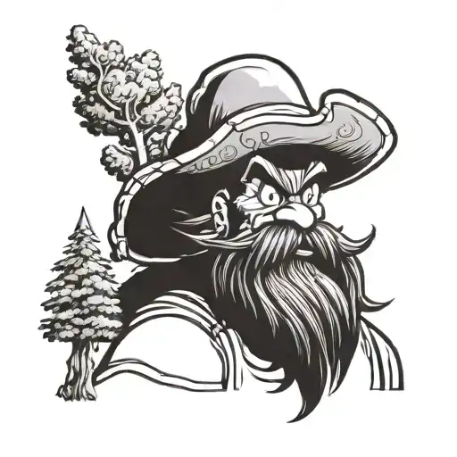 Yosemite Sam With Pine Tree In Background