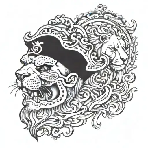Pirate Skull And Lion