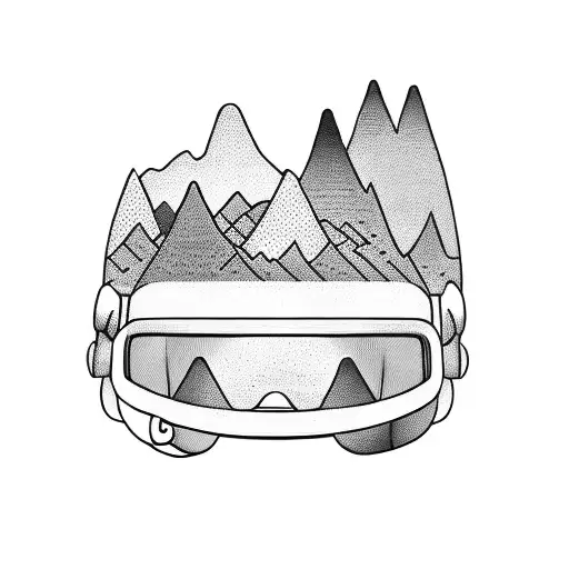 Firefighter's Helmet With A Mountain Landscape Inside