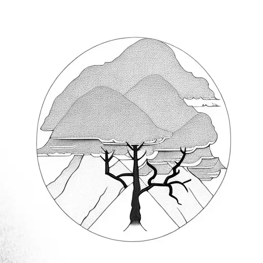 Mountain Birds Trees Ocean