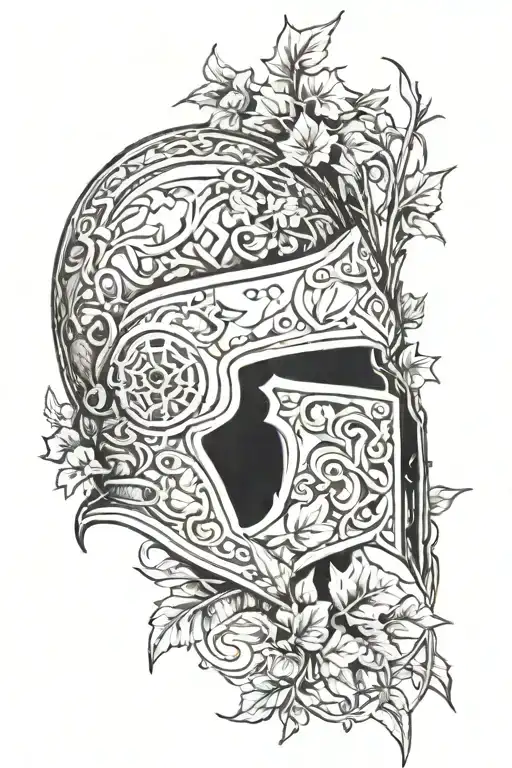 Ivy On A Damaged Spartan Helmet