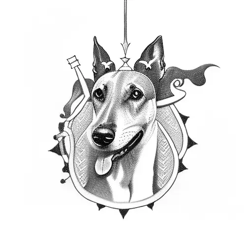 Black Greyhound With Tiara